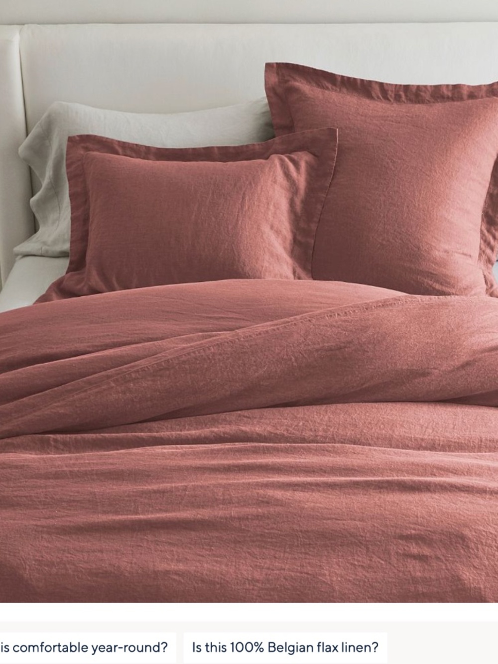 Pottery Barn Belgium Flax Linen Duvet Cover- Full/Queen- Rosewood- Never Used